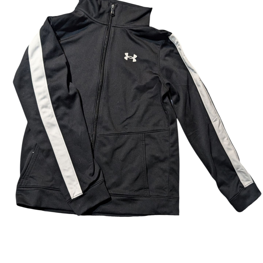 Under Armour Kids Jacket in Black with White Stripes